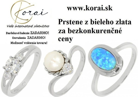 Prstene z bieleho zlata Korai - 1/3
